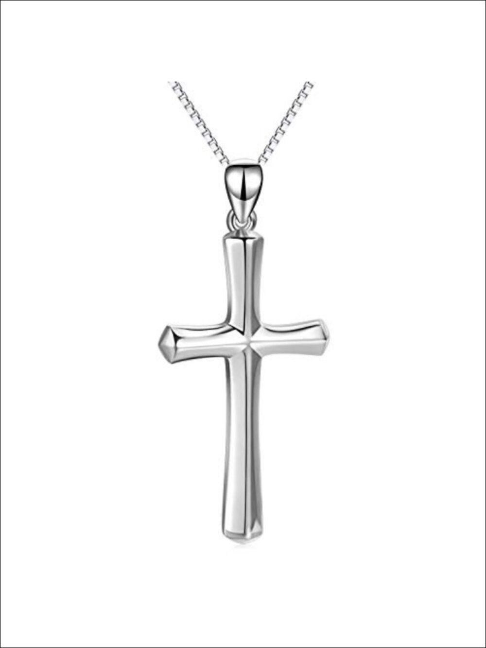 Sterling Silver Cross Necklace Faith Hope Love Engraved Pendant